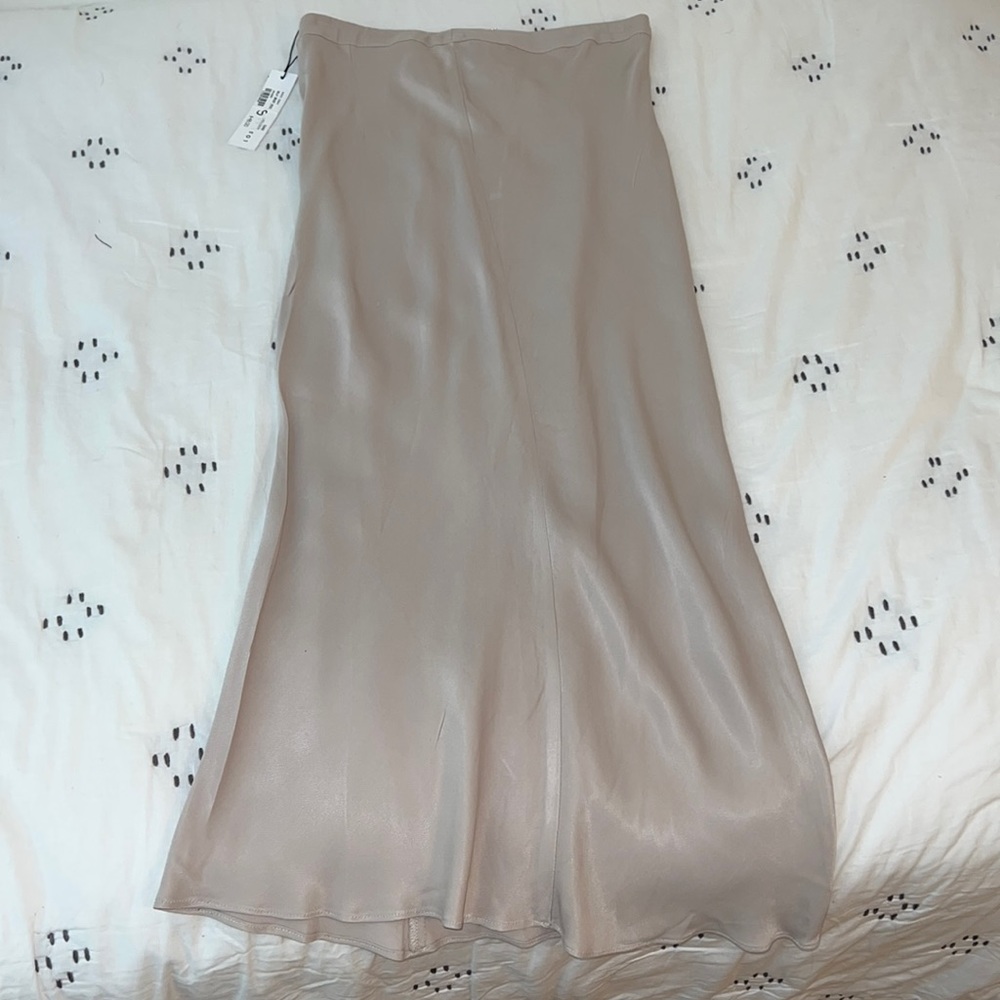 Lost April Naked Zebra Silk Grey Midi Skirt